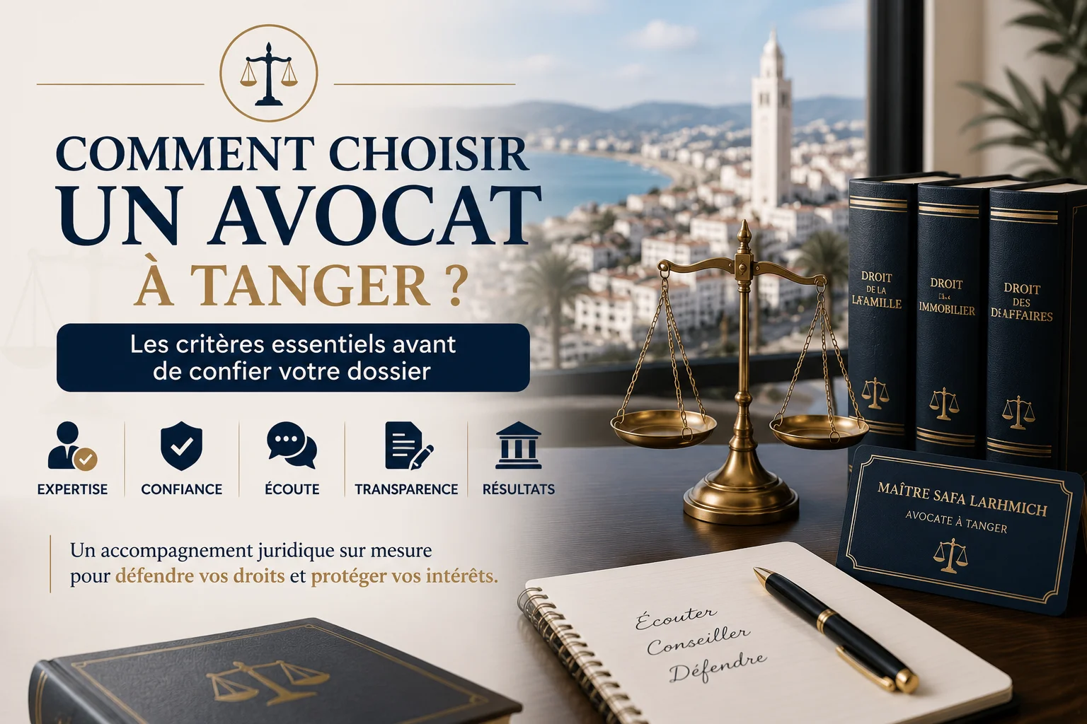 Comment choisir un avocat à Tanger : critères avant de confier votre dossier